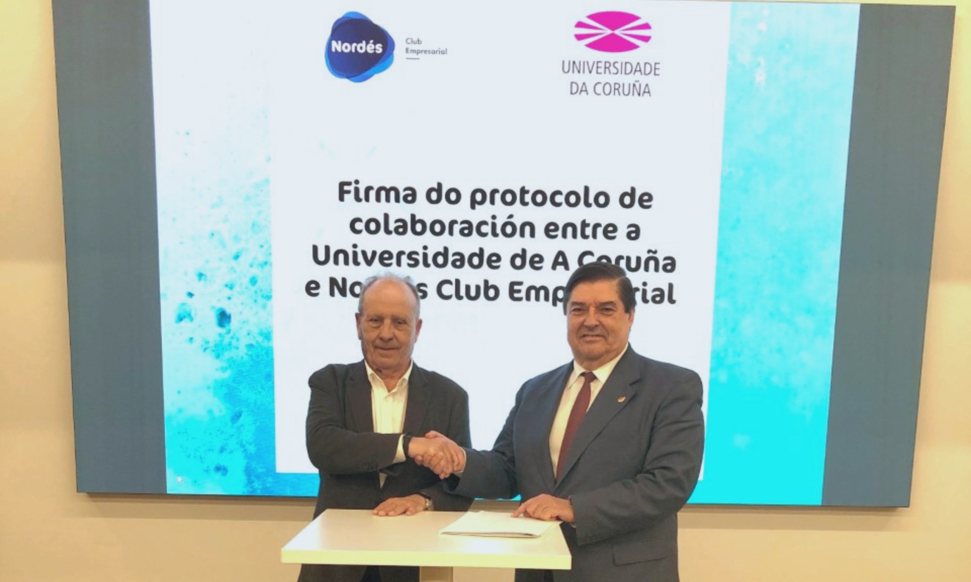 Firma de convenio entre Nordés e a UDC