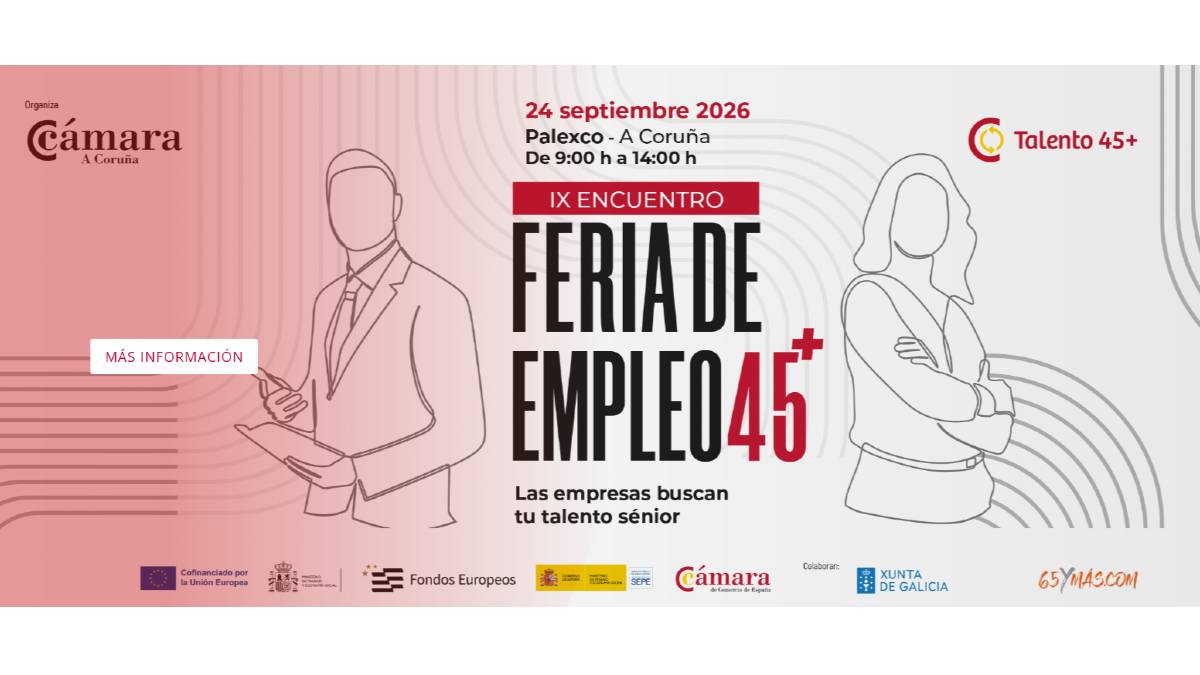 Más de 60 empresas participarán en la IX Feria de Empleo para mayores de 45 años en A Coruña