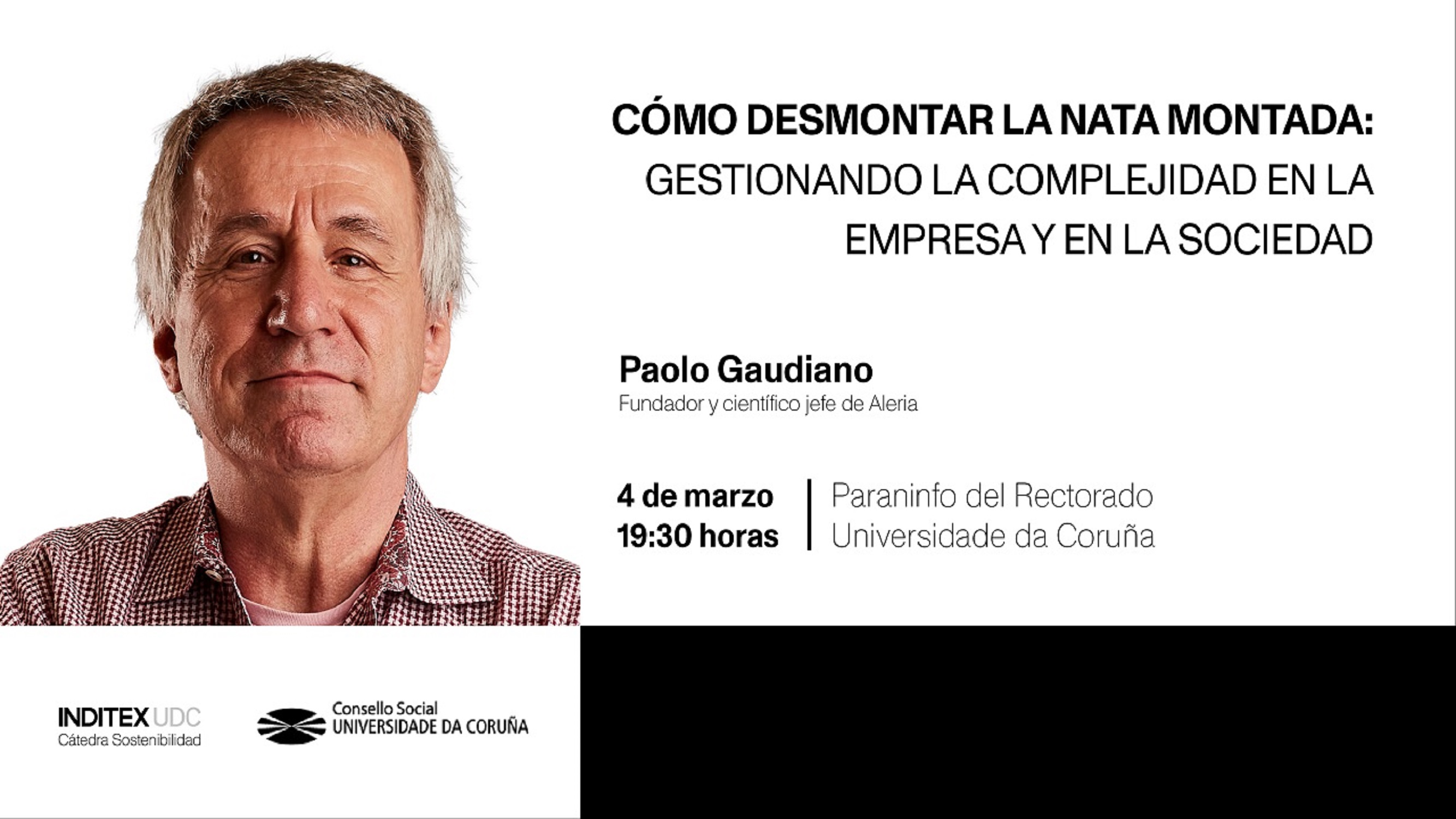 En Código Abierto: Paolo Gaudiano, 4 marzo 19:30h en el Paraninfo del Rectorado