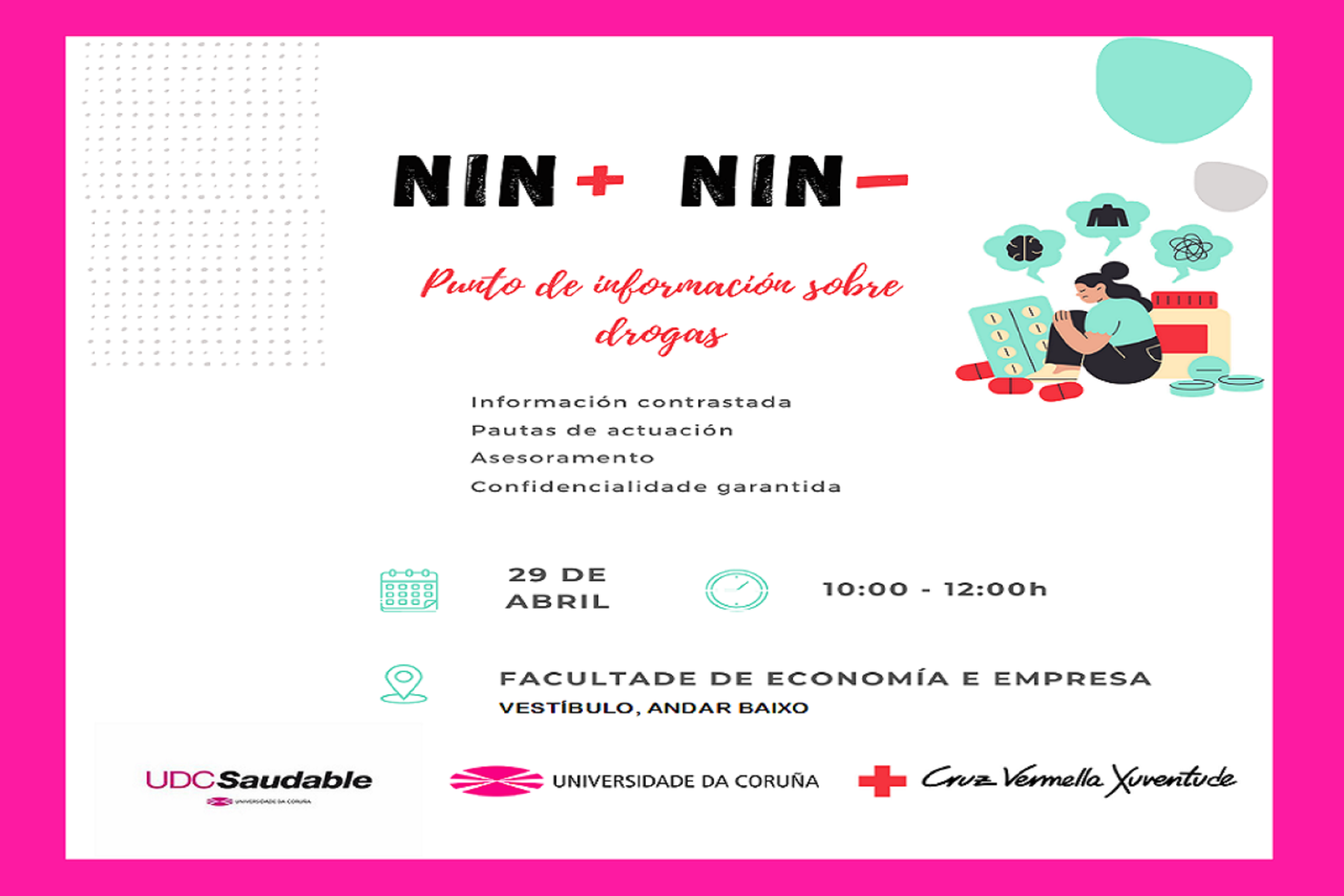 Actividade  Nin+Nin-, 29 de abril de 10h a 12h na FEE