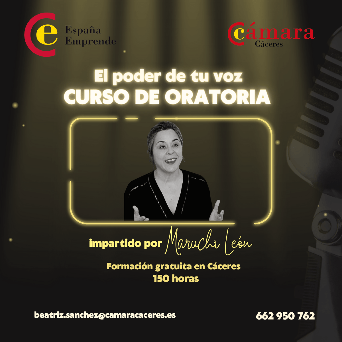 La Cámara de Comercio de Cáceres imparte un curso de Oratoria Profesional para mejorar las habilidades comunicativas de emprendedores