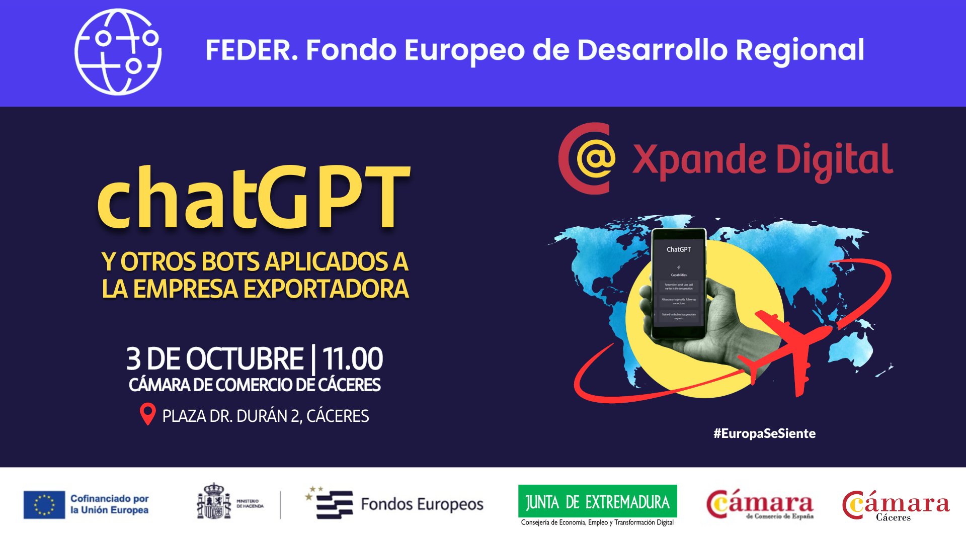 La Cámara de Comercio de Cáceres imparte una jornada gratuita sobre ChatGPT y otros boots para impulsar la internacionalización de las empresas extremeñas