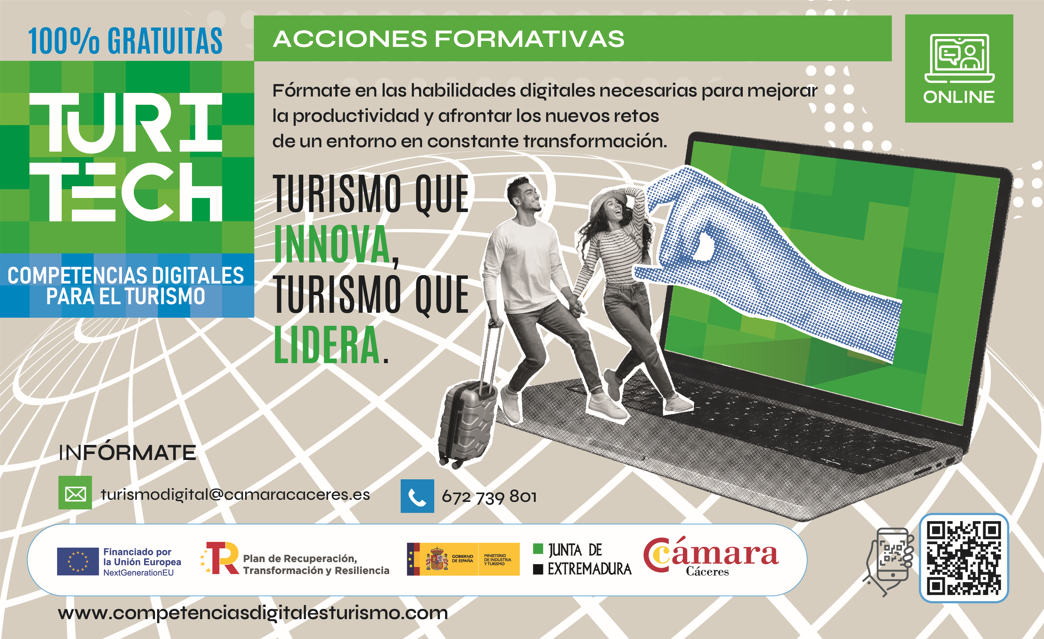 Un centenar de profesionales del sector turístico de la provincia de Cáceres fortalecen sus habilidades digitales con ‘TURITECH’