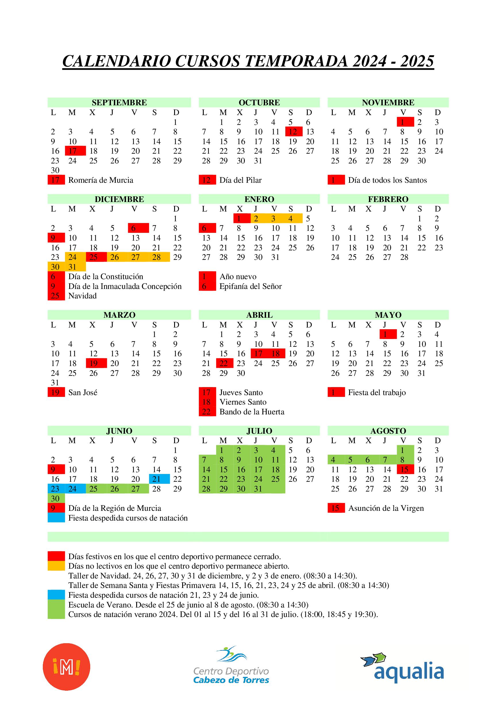 Calendario de Cursos