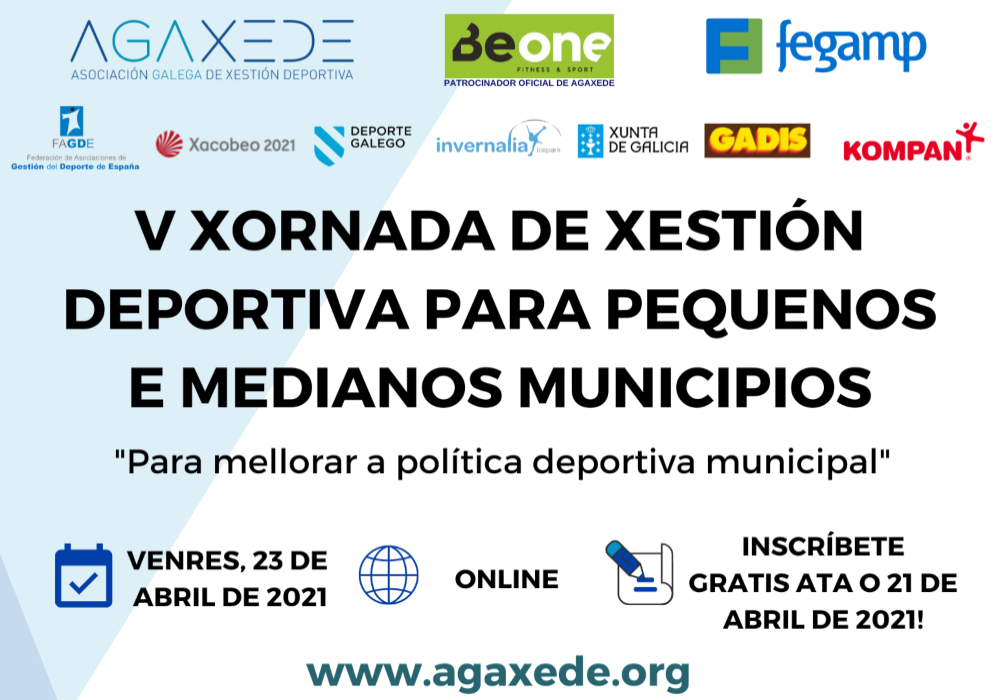 V XORNADA DE XESTIÓN DEPORTIVA PARA PEQUENOS E MEDIANOS MUNICIPIOS 2021