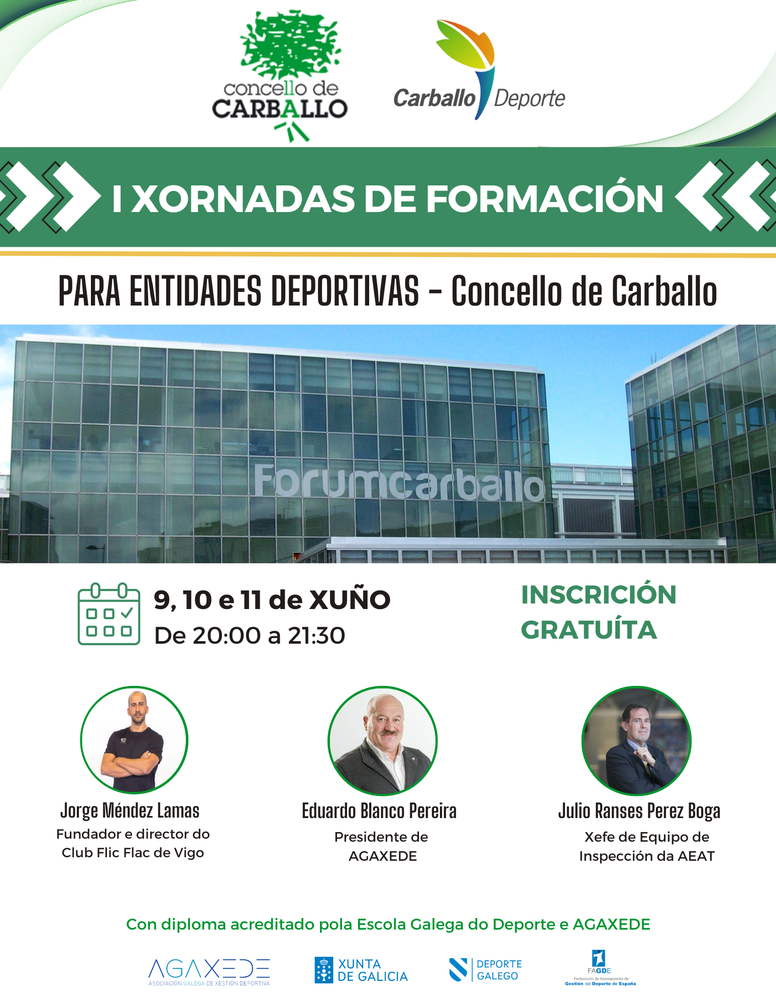 I XORNADAS DE FORMACIÓN PARA ENTIDADES DEPORTIVAS- CONCELLO DE CARBALLO