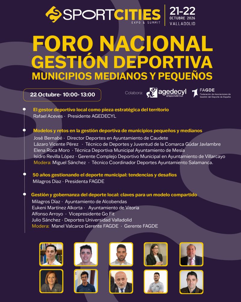 FORO NACIONAL DE GESTIÓN DEPORTIVA EN MUNICIPIOS MEDIANOS Y PEQUEÑOS en SPORTCITIES Expo & Summit 2026