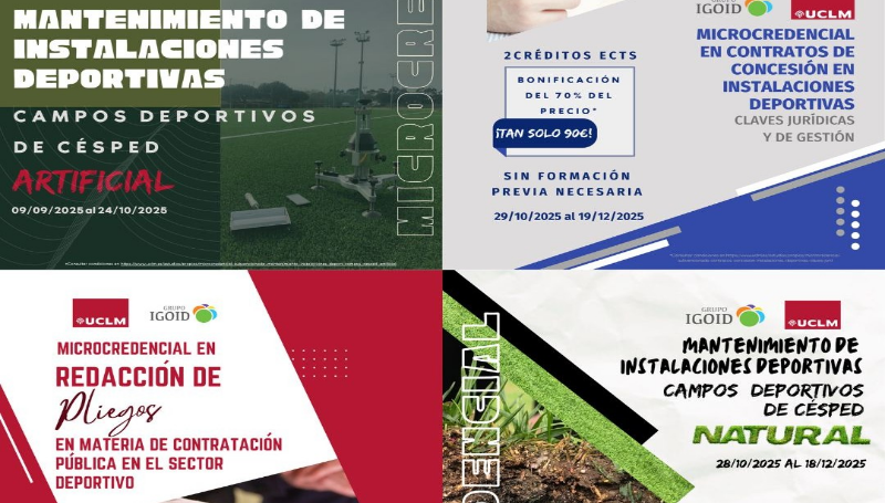 IGOID LANZA CUATRO MICROCREDENCIALES ONLINE CON UN 70 % DE BONIFICACIÓN PARA PROFESIONALES DEL MANTENIMIENTO Y LA GESTIÓN DE INSTALACIONES DEPORTIVAS