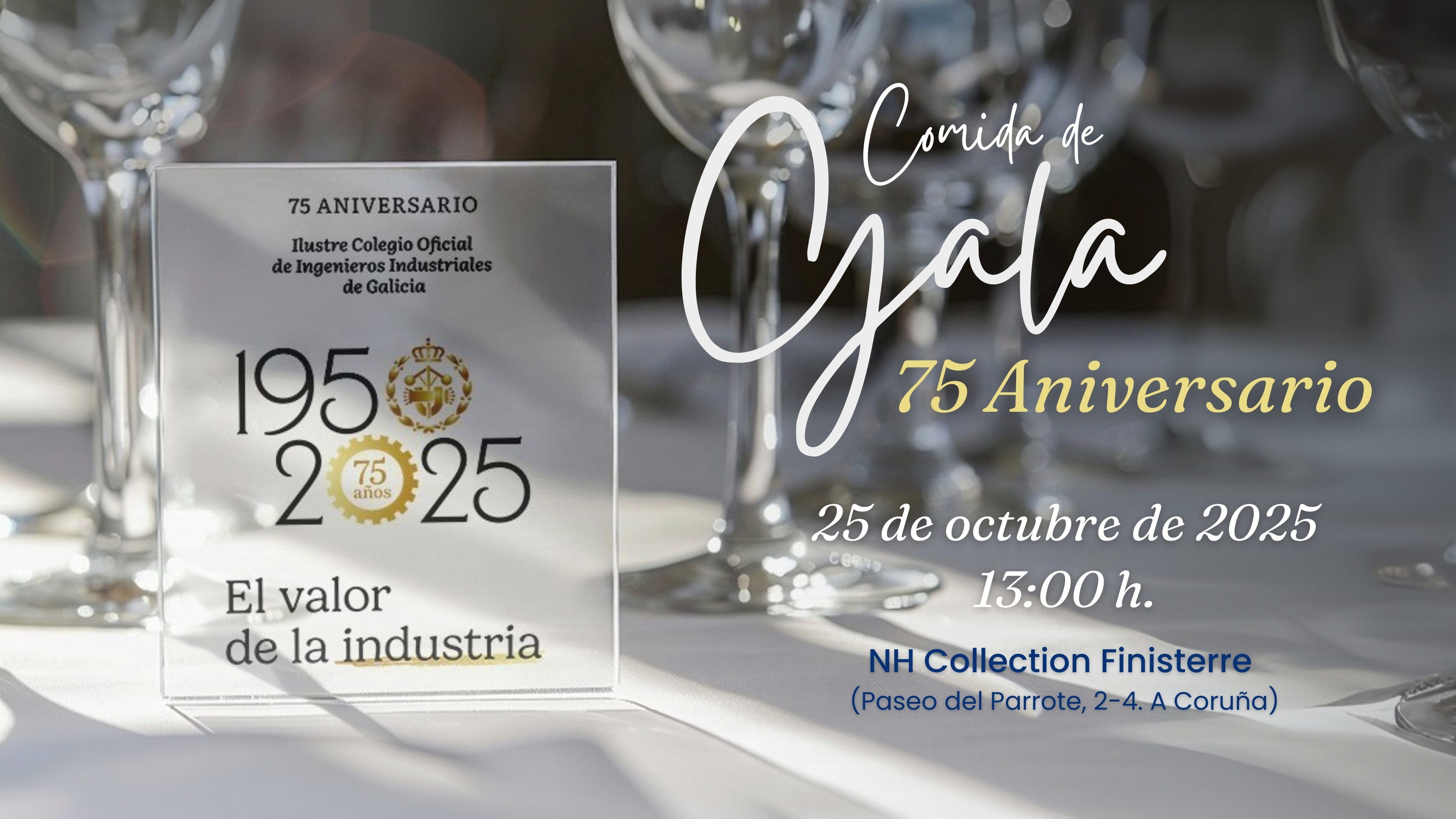Más de 300 invitados se darán cita mañana en la comida de gala del 75 aniversario del Colegio Oficial de Ingenieros Industriales de Galicia