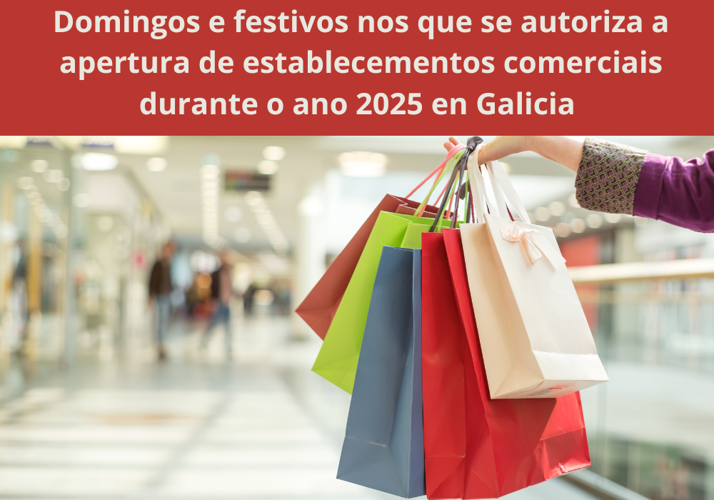 APERTURA COMERCIAL DOMINGOS Y FESTIVOS 2025 EN GALICIA